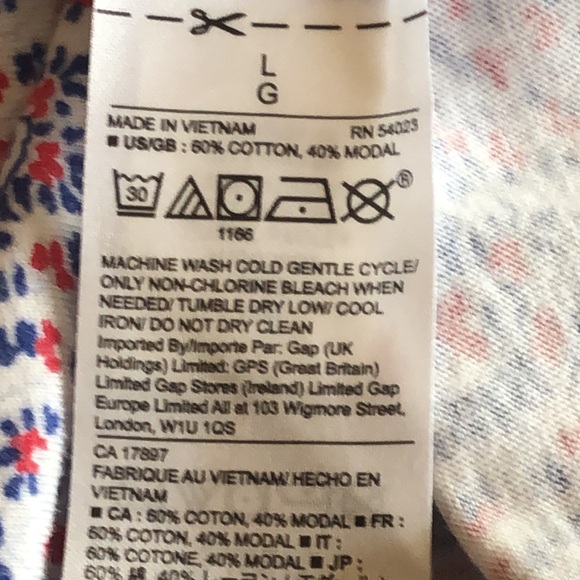 Gap Favorite Floral Paisley tee size L - Picture 6 of 6